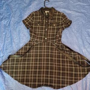 Killstar Black Tartan Dress